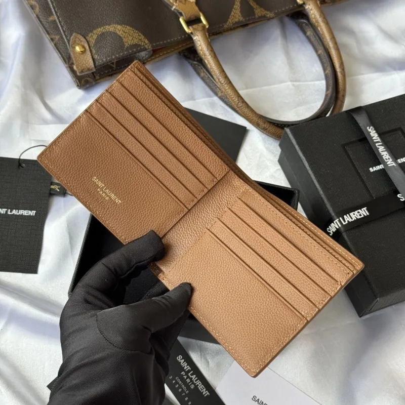 Saint Laurent Brown Leather Bifold Wallet - Image 6