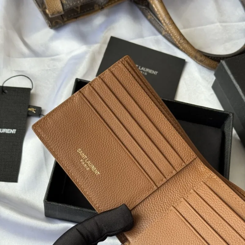 Saint Laurent Brown Leather Bifold Wallet - Image 7