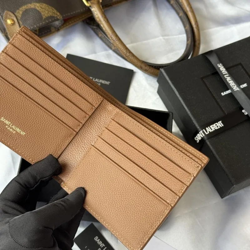 Saint Laurent Brown Leather Bifold Wallet - Image 8