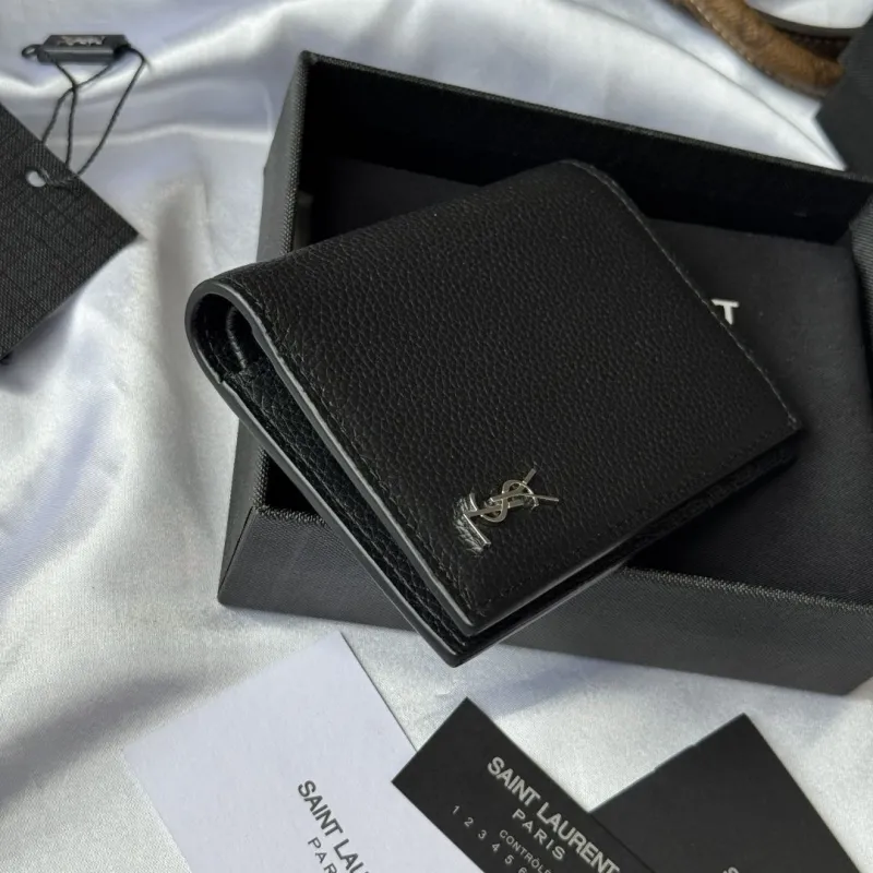 Saint Laurent Black Leather Bifold Wallet - Image 4