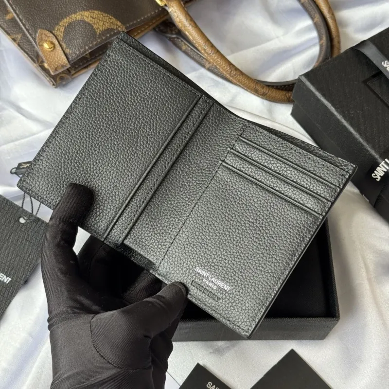 Saint Laurent Black Leather Bifold Wallet - Image 7