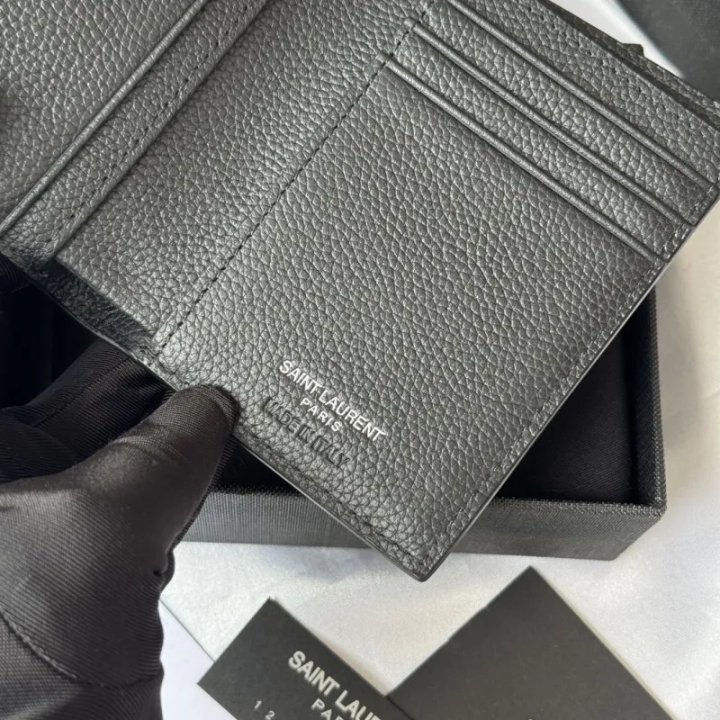 Saint Laurent Black Leather Bifold Wallet - Image 8