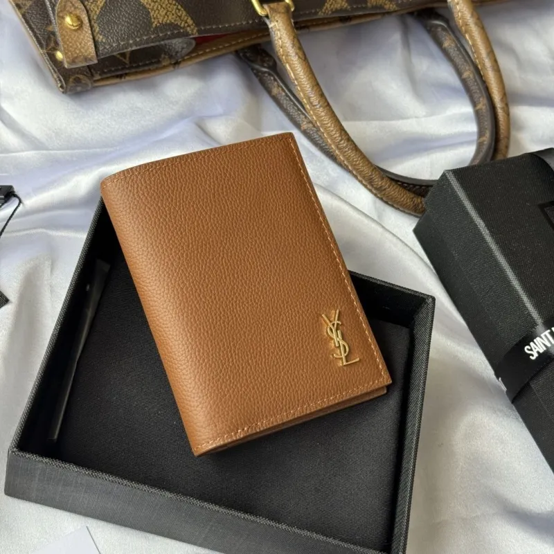 Saint Laurent Brown Leather Bifold Wallet 105 - Image 5
