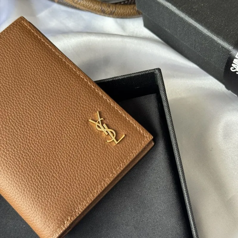 Saint Laurent Brown Leather Bifold Wallet 105 - Image 6