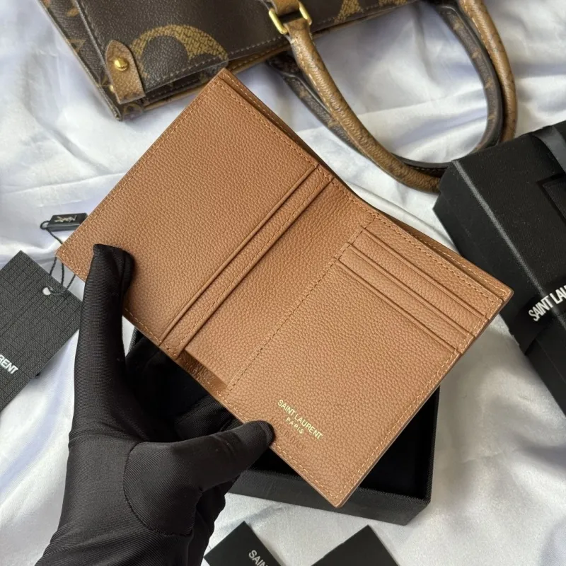 Saint Laurent Brown Leather Bifold Wallet 105 - Image 7