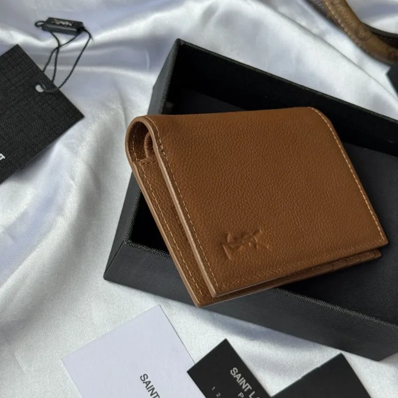 Saint Laurent Brown Bifold Leather Wallet - Image 4