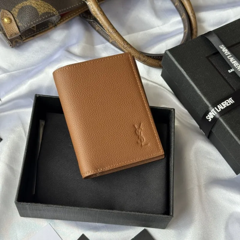 Saint Laurent Brown Bifold Leather Wallet - Image 5