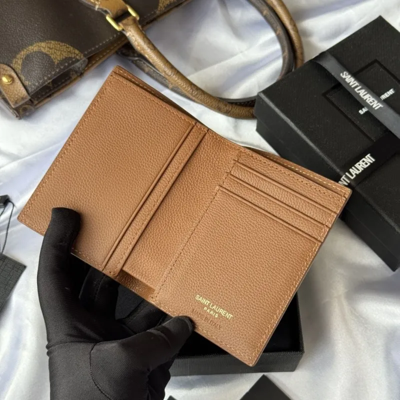 Saint Laurent Brown Bifold Leather Wallet - Image 7