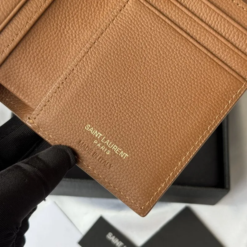 Saint Laurent Brown Bifold Leather Wallet - Image 8