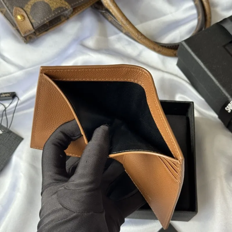 Saint Laurent Brown Bifold Leather Wallet - Image 9