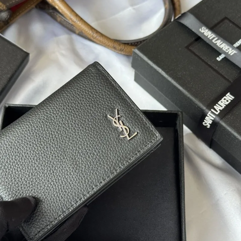 Saint Laurent Black Leather Wallet - Image 5
