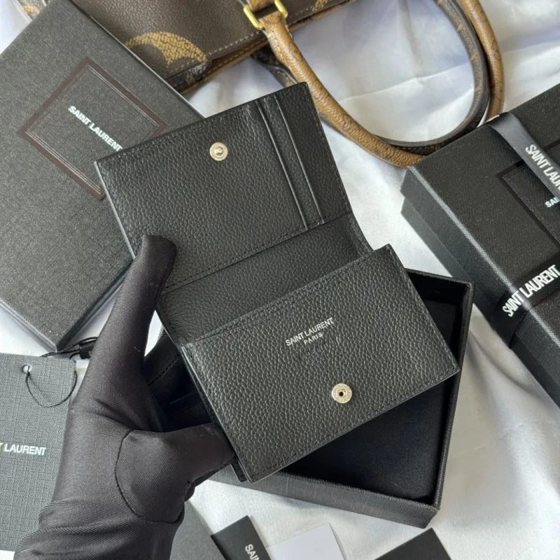 Saint Laurent Black Leather Wallet - Image 6