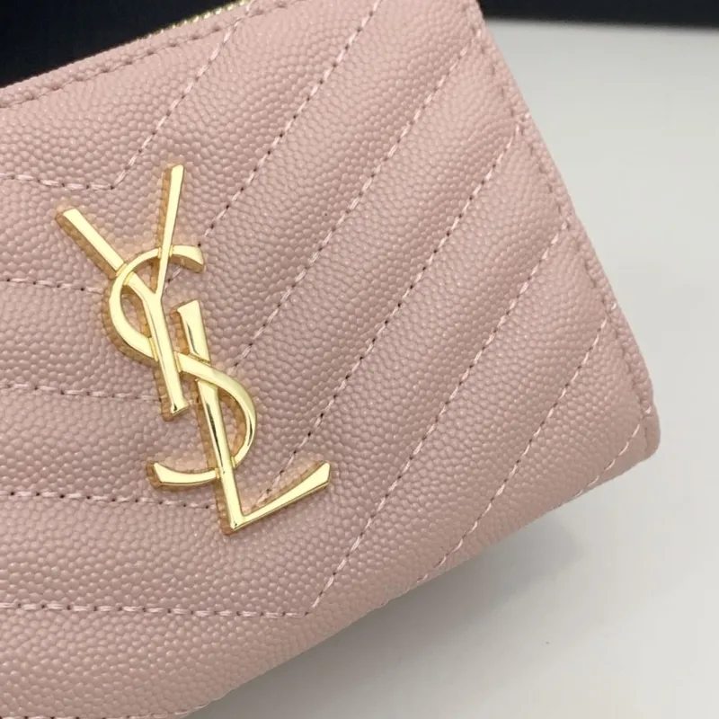 YSL Pink Small Leather Wallet 5974 - Image 5