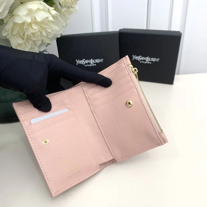 YSL Pink Small Leather Wallet 5974 - Image 8