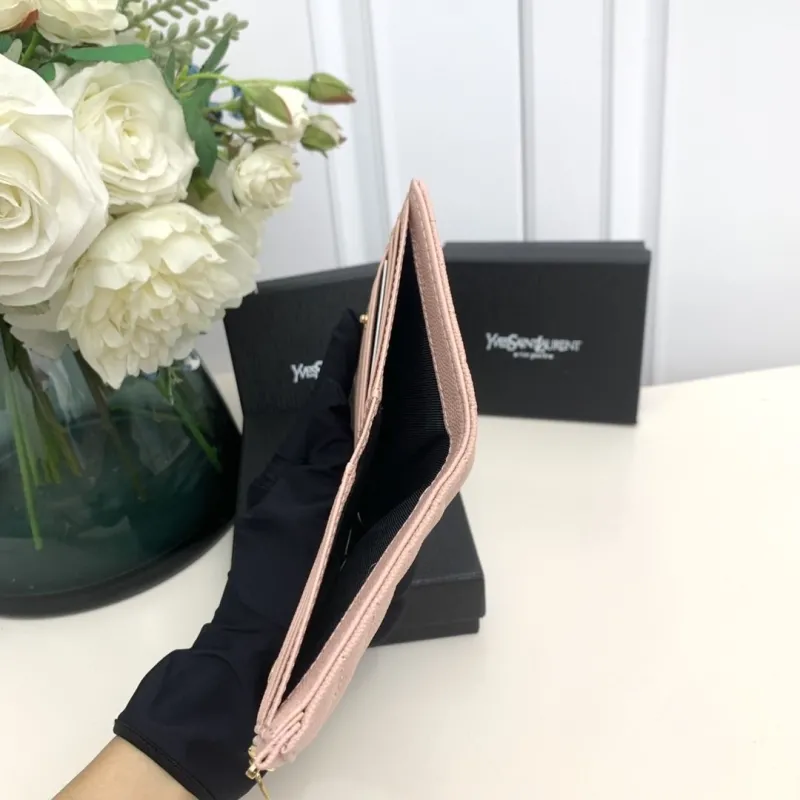 YSL Pink Small Leather Wallet 5974 - Image 9