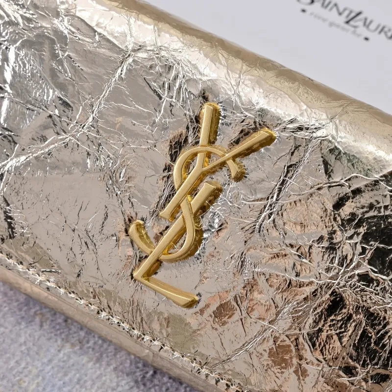 YSL Gold Metallic Long Wallet - Image 3