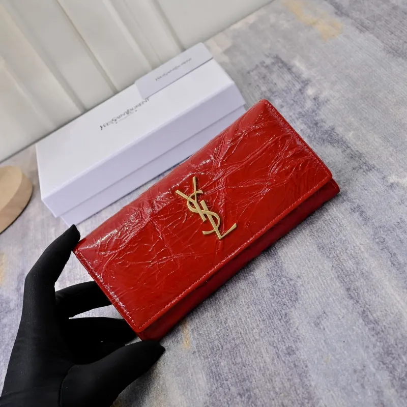 Alternative view of YSL Red Leather Long Wallet 148