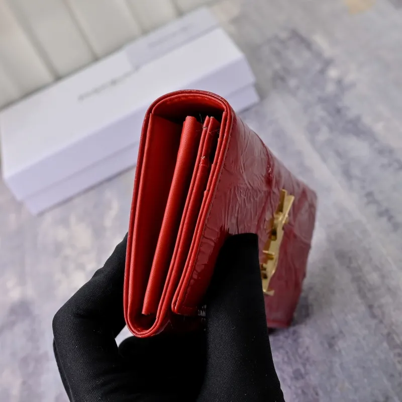 YSL Red Leather Long Wallet 148 - Image 4