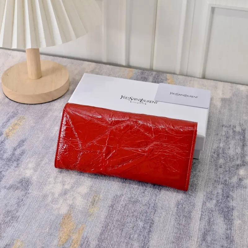 YSL Red Leather Long Wallet 148 - Image 5