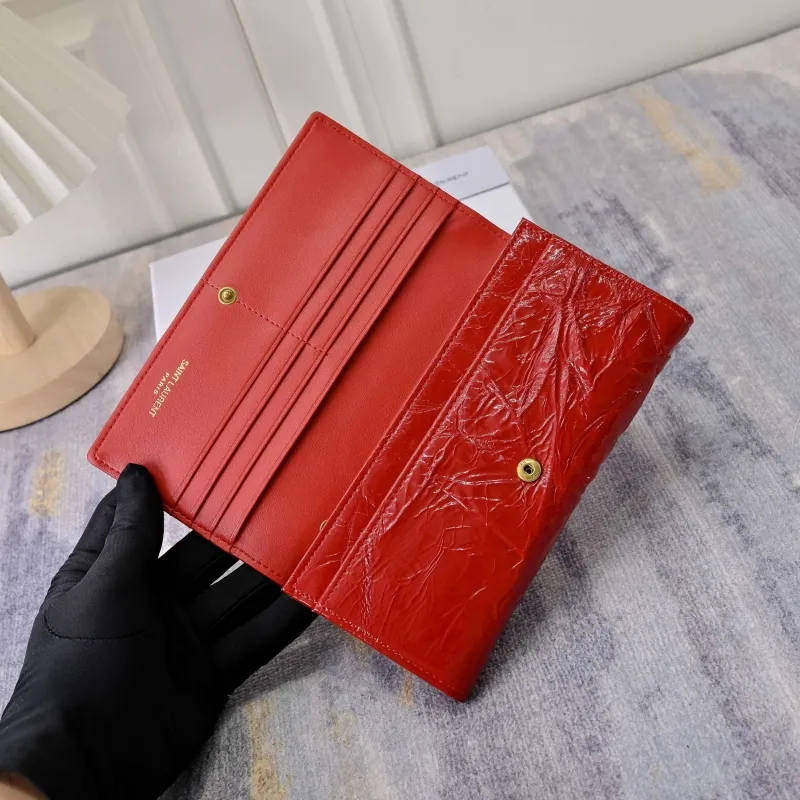 YSL Red Leather Long Wallet 148 - Image 6