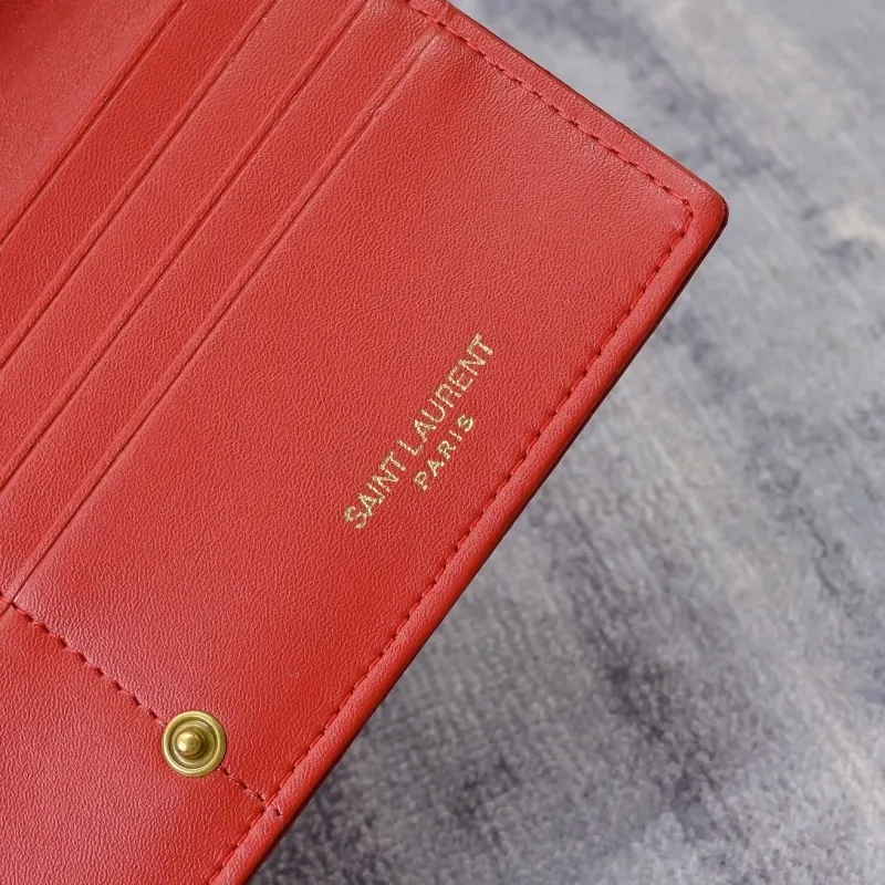 YSL Red Leather Long Wallet 148 - Image 7