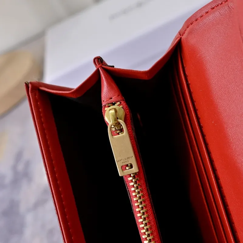 YSL Red Leather Long Wallet 148 - Image 8