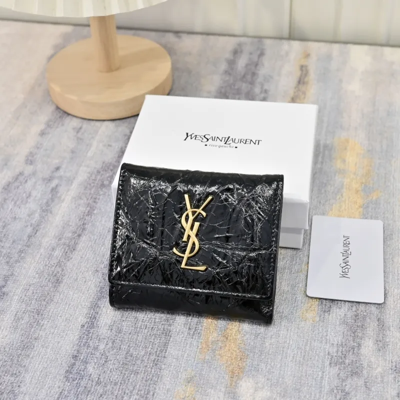 Yves Saint Laurent Black Leather Wallet