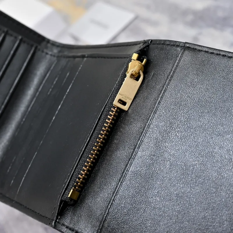 Yves Saint Laurent Black Leather Wallet - Image 6