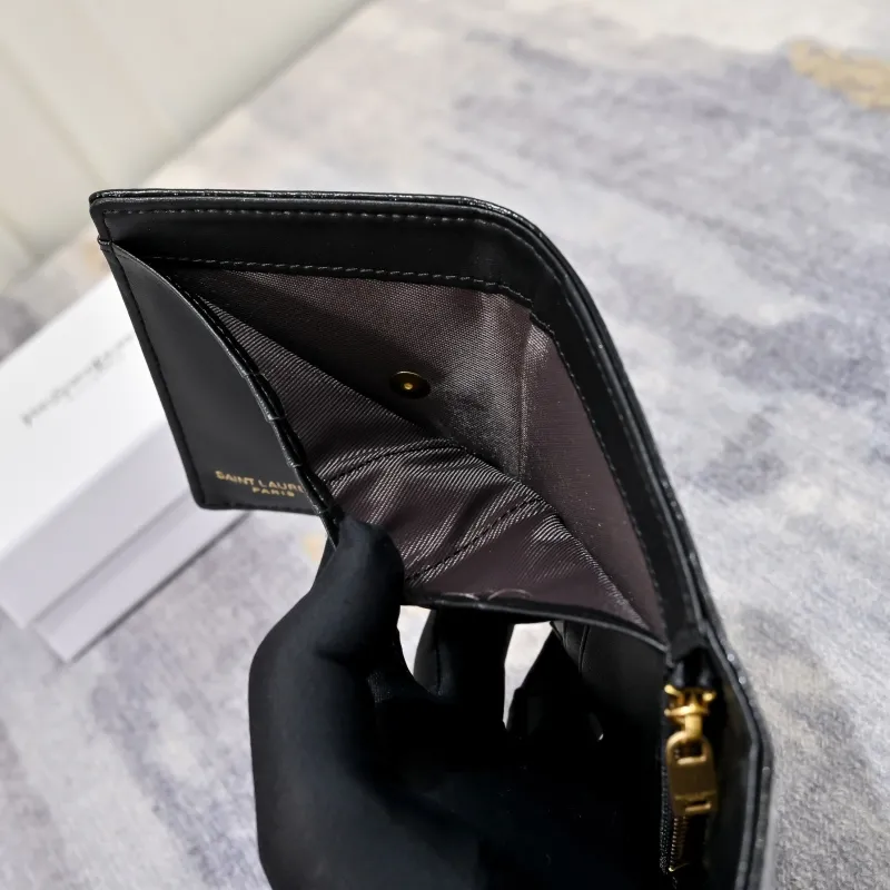Yves Saint Laurent Black Leather Wallet - Image 8