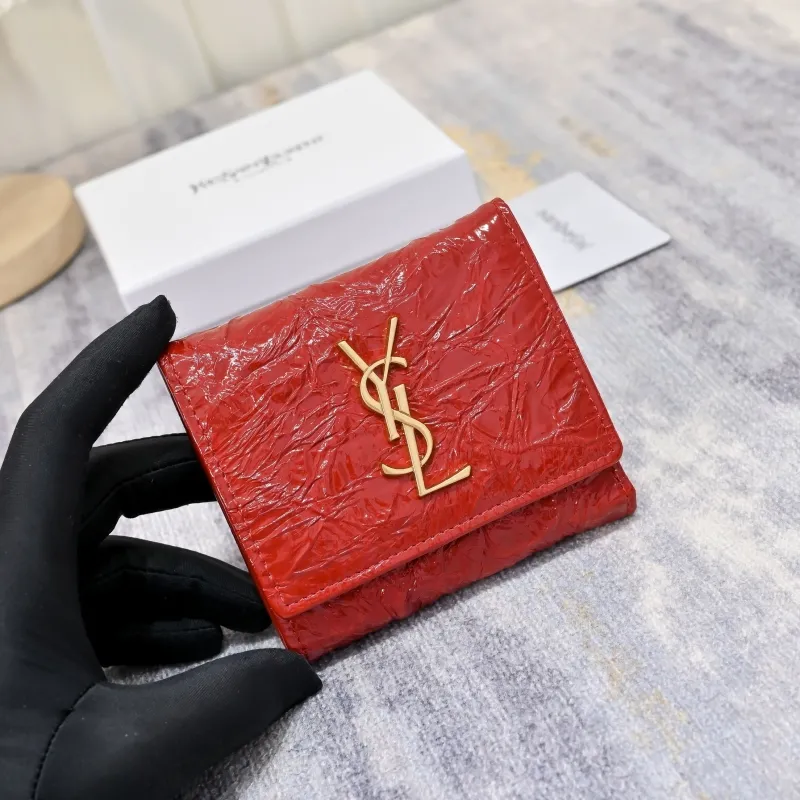 Alternative view of Yves Saint Laurent Red Leather Compact Wallet