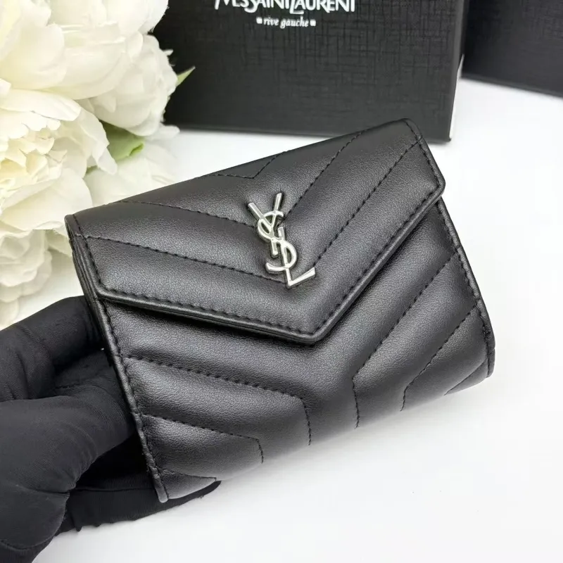 Alternative view of YSL Black Quilted Compact Wallet 153