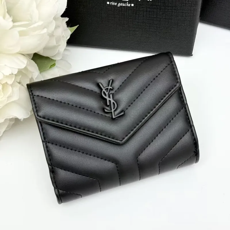 Yves Saint Laurent Black Quilted Small Wallet