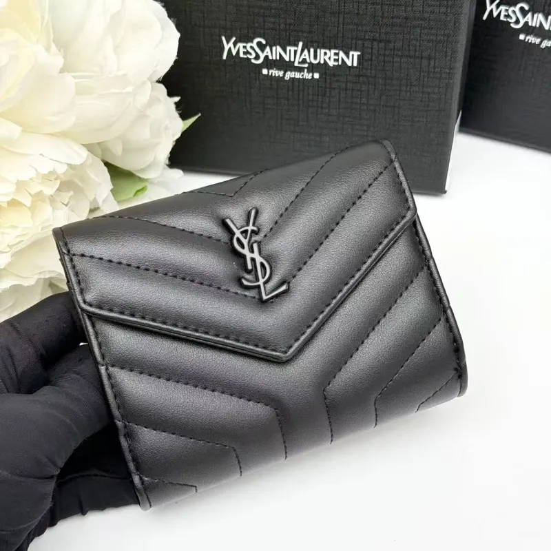 Alternative view of Yves Saint Laurent Black Quilted Small Wallet