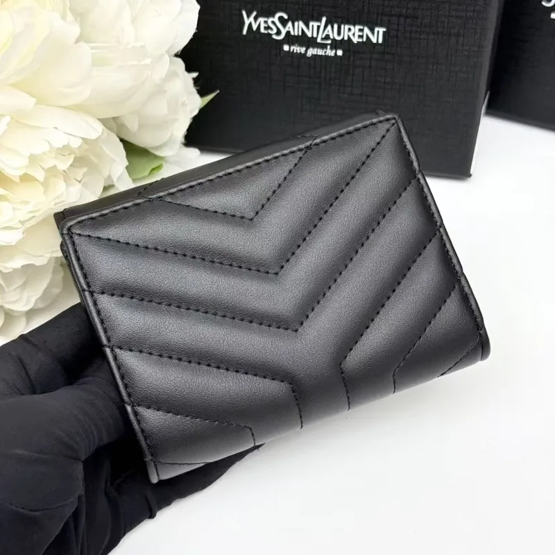 Yves Saint Laurent Black Quilted Small Wallet - Image 4