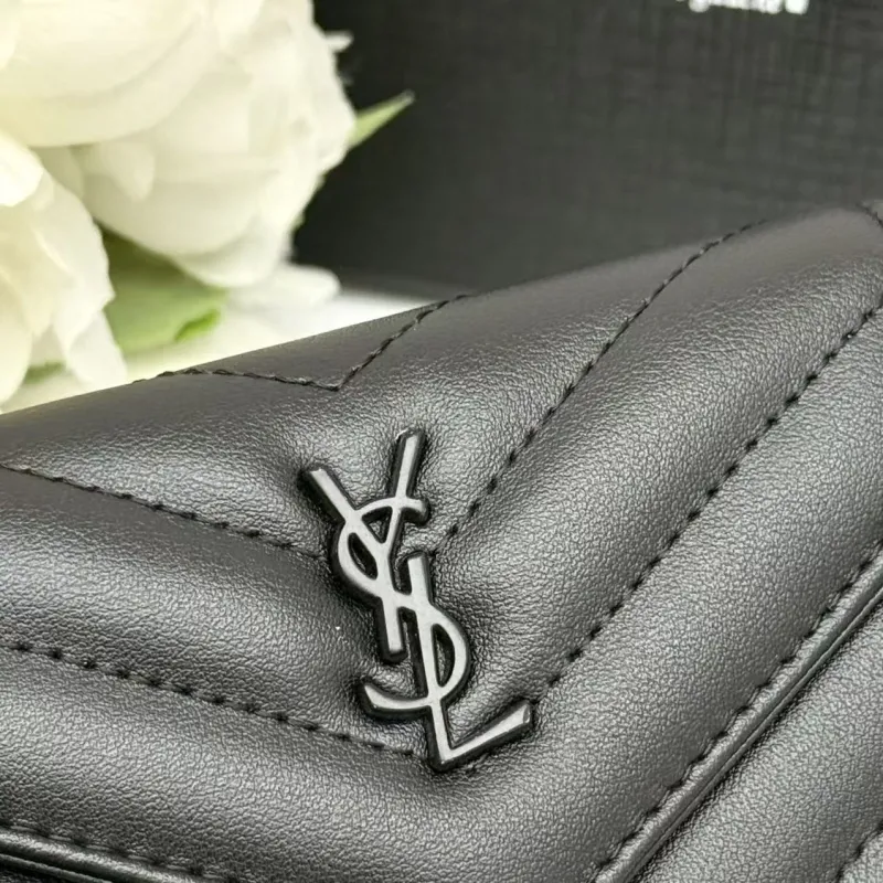 Yves Saint Laurent Black Quilted Small Wallet - Image 5