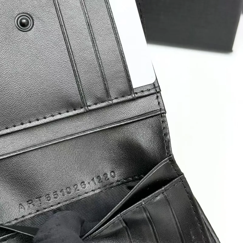 Yves Saint Laurent Black Quilted Small Wallet - Image 9