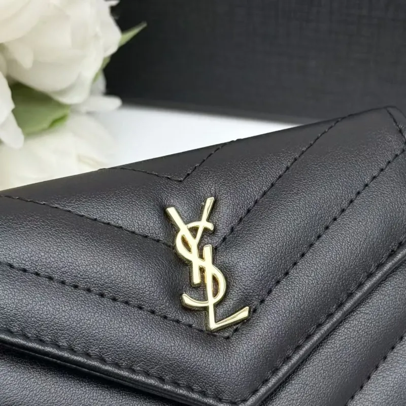 Yves Saint Laurent Black Compact Leather Wallet - Image 5