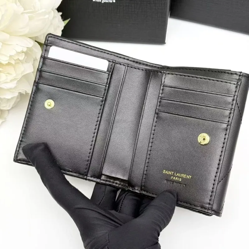 Yves Saint Laurent Black Compact Leather Wallet - Image 7