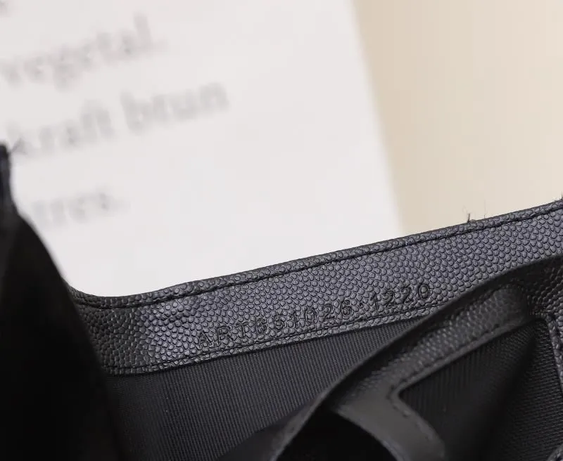 YSL Black Caviar Leather Zip Wallet - Image 3