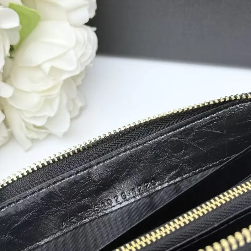 Yves Saint Laurent Black Quilted Leather Zip Around Wallet - Image 9