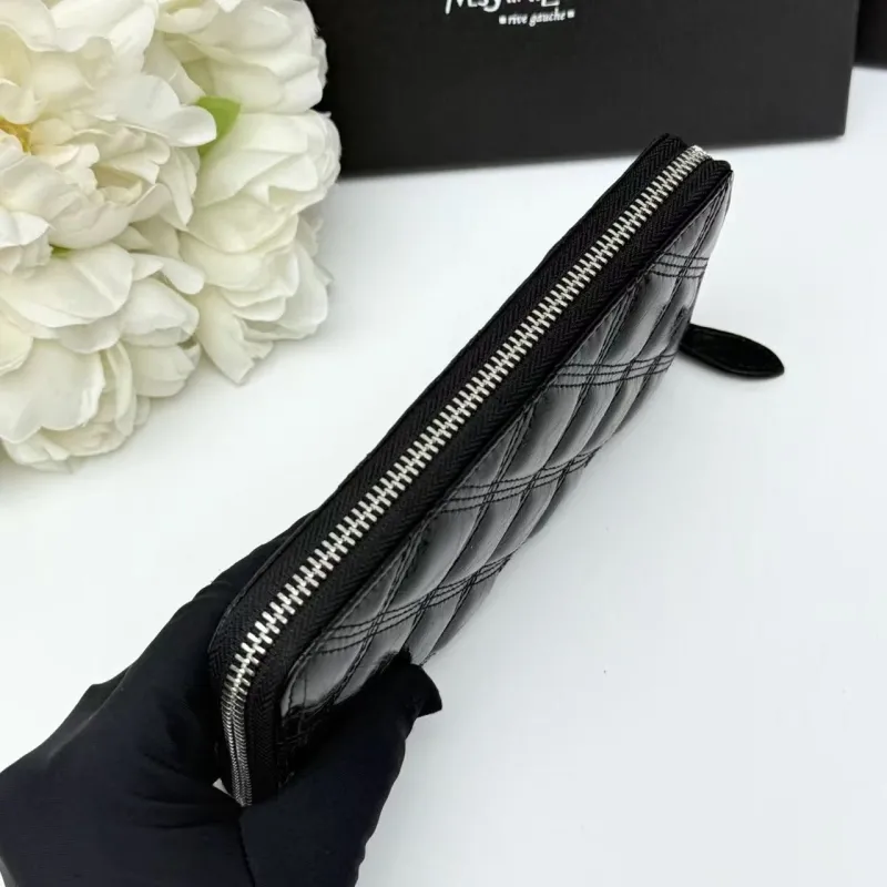 Yves Saint Laurent Black Zip Around Wallet 159 - Image 5