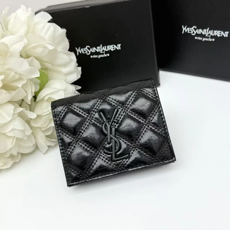 Yves Saint Laurent Black Quilted Leather Wallet