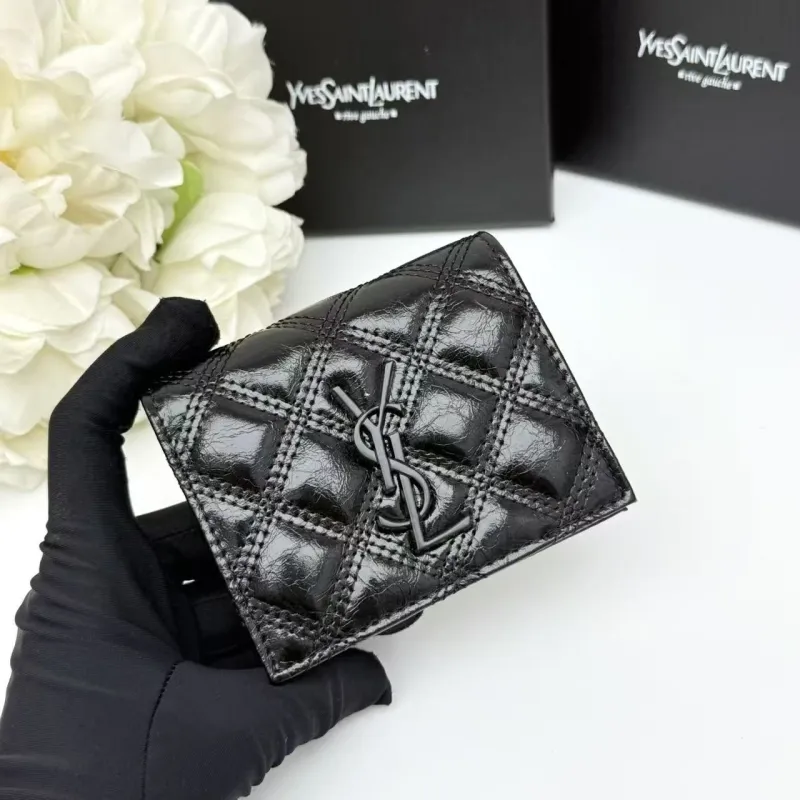 Alternative view of Yves Saint Laurent Black Quilted Leather Wallet