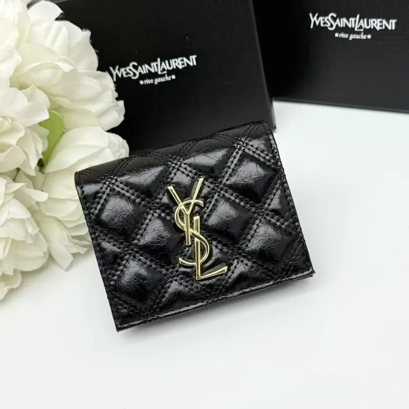 YSL Black Quilted Leather Wallet