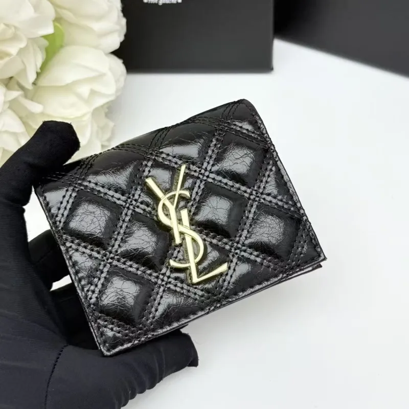Alternative view of YSL Black Quilted Leather Wallet