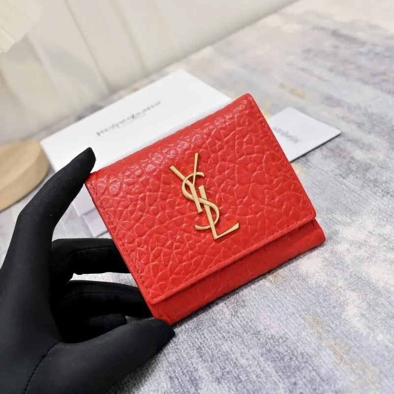 Alternative view of YSL Red Leather Compact Wallet 166