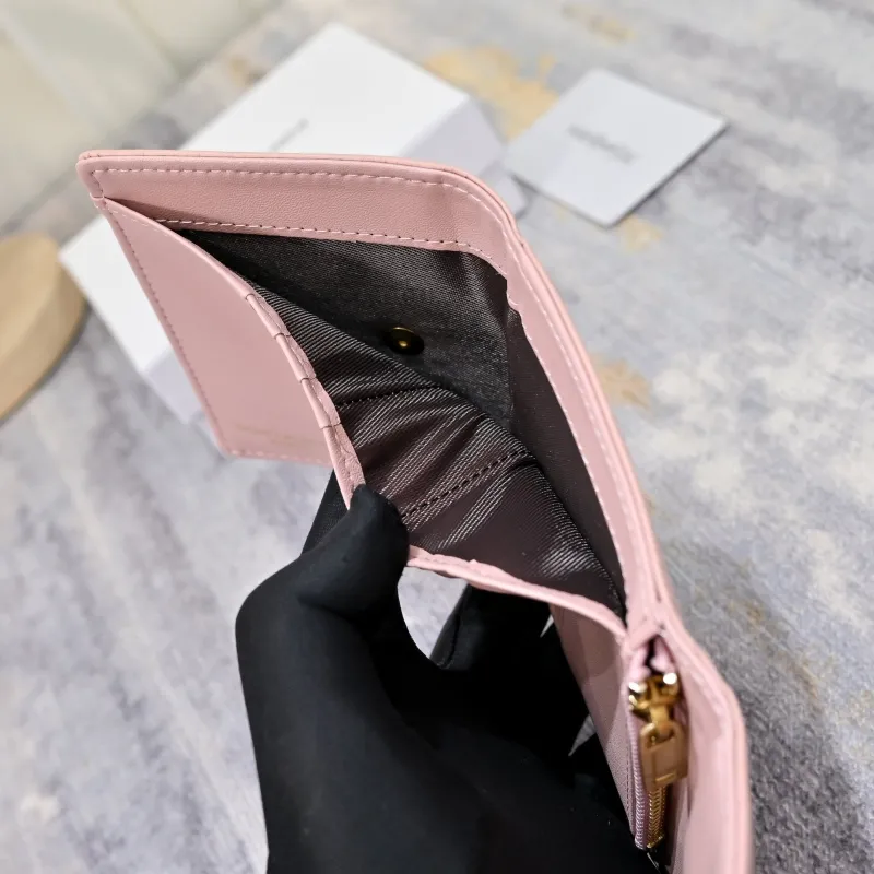 YSL Pink Leather Compact Wallet 167 - Image 8