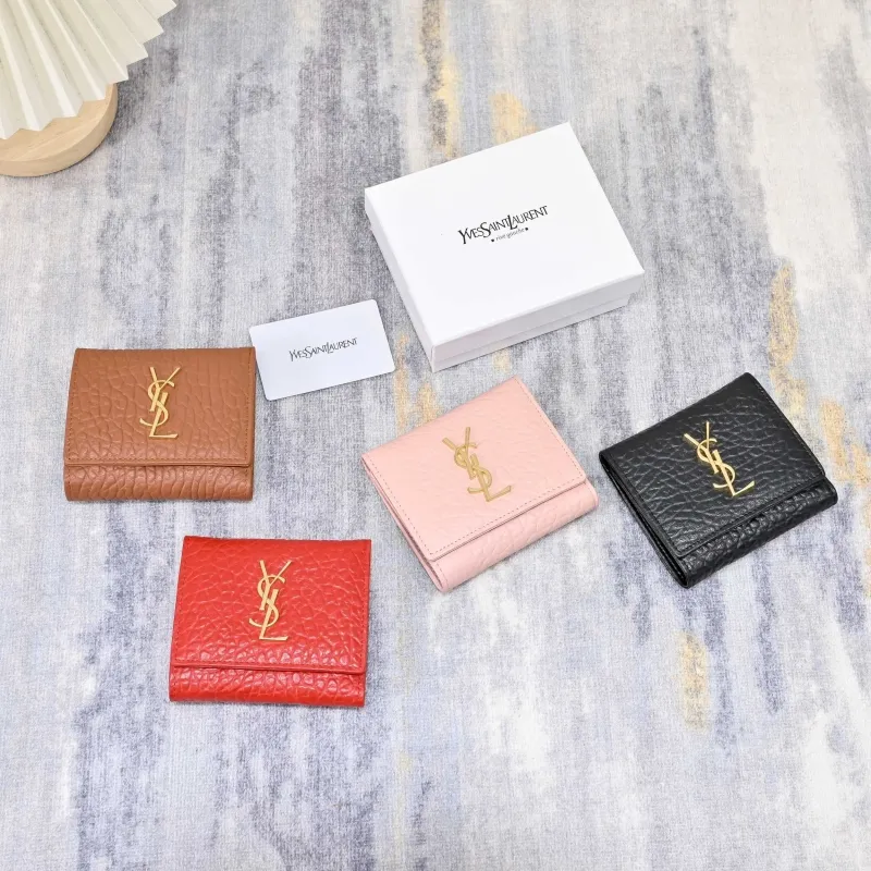 Yves Saint Laurent Leather Compact Wallet