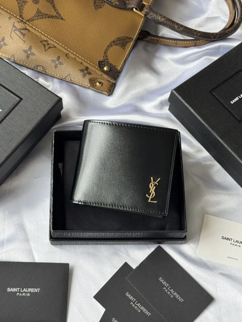 Saint Laurent Black Leather Bifold Wallet