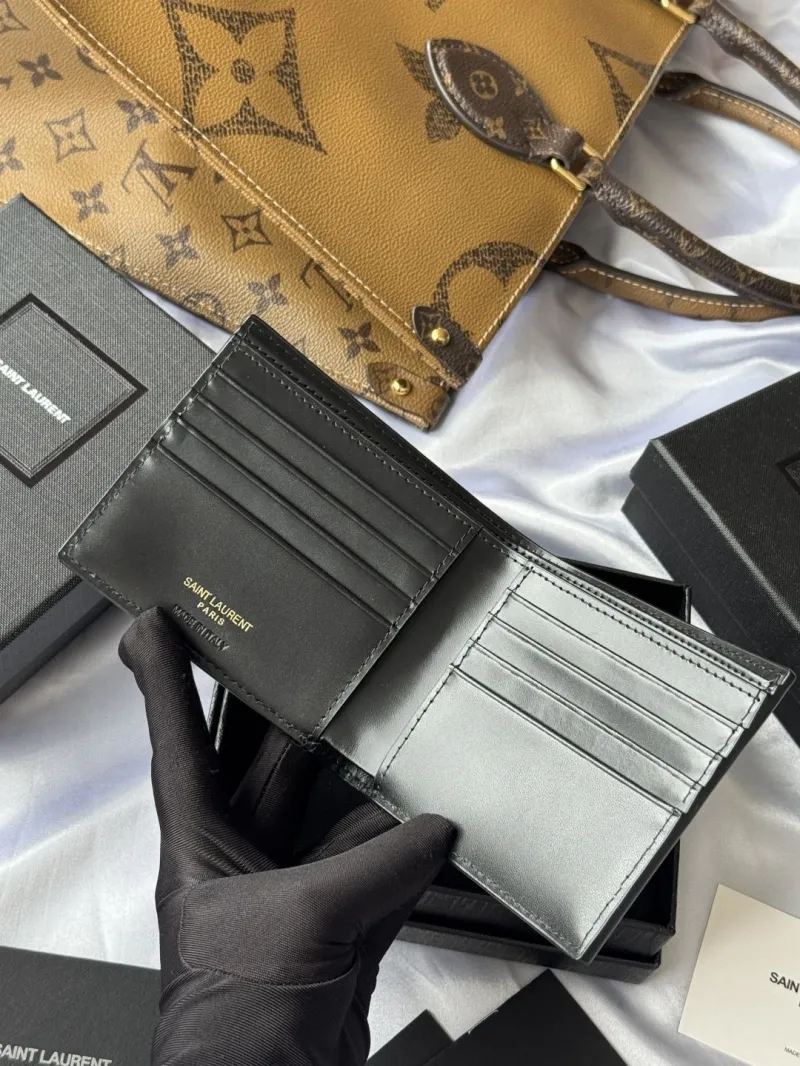 Saint Laurent Black Leather Bifold Wallet - Image 7